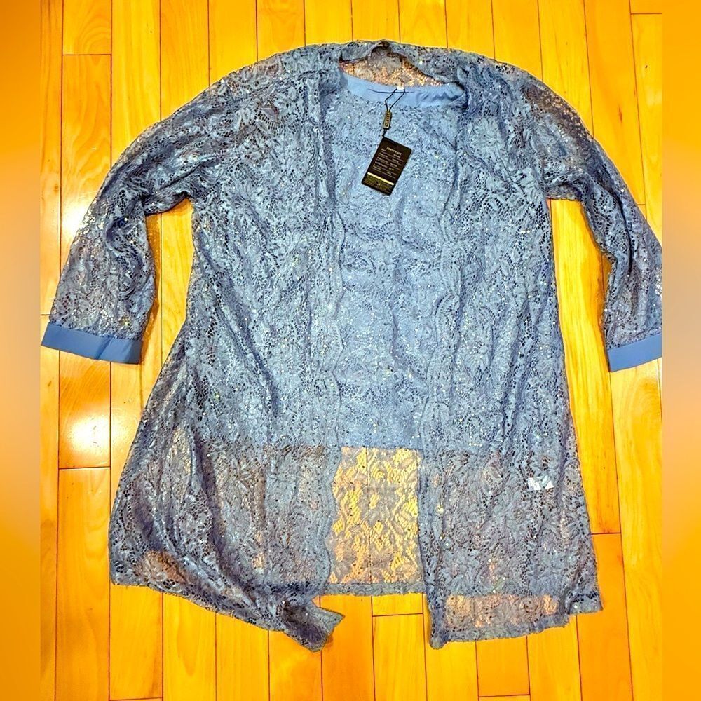 WTJIAPAI Chiffon Pant, Tank Top, Sequin Lace Jacket NWT - Picture 5 of 10